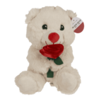 Orso di peluche con rosa, 18 cm