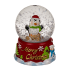 Palla di neve in poliresina con figura natalizia,
