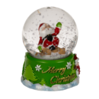 Palla di neve in poliresina con figura natalizia,