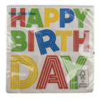 Papier-Servietten, Happy Birthday, 33 x 33 cm,