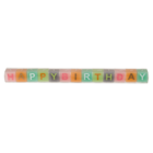 Pastel coloured square candles with letters,