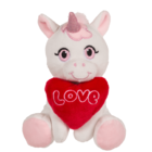 Peluche unicornio, con corazón