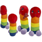 Pene de peluche, arco iris, 30 cm,