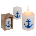 Pillar candle, anchor,