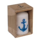 Pillar candle, anchor,