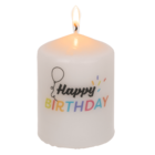 Pillar candle, Happy Birthday,