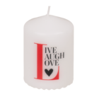 Pillar candle, Live, Laugh, Love,