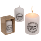 Pillar candle, Thank You,