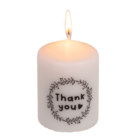 Pillar candle, Thank You,