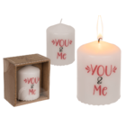Pillar candle, You & Me,