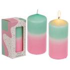 Pillar candle with color gradient