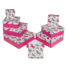 Pink gift box with unicorns,