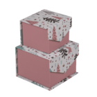 Pink hinged gift box, mint/pink Fir trees,