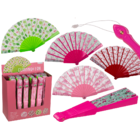 Plastic fan, flamingos,