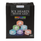 Plastic ice heart with LED, colour changing,