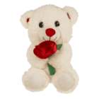 Plush Bear with Rose, 18 cm,