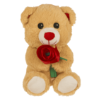 Plush Bear with Rose, 18 cm,