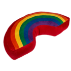 Plush cushion in u-shape, rainbow colours,
