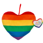 Plush heart in rainbow colours, Pride,