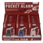 Pocket alarm with LED & snap hook,