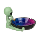 Polyresin ashtray, Alien with joint,
