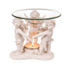 Polyresin oil burner, with glass bowl,