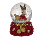 Polyresin snow globe with Reindeer & Santa,