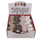 Porte-clés métal, ours en peluche avec cœur