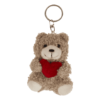 Porte-clés métal, ours en peluche avec cœur