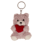 Porte-clés métal, ours en peluche avec cœur