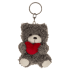 Porte-clés métal, ours en peluche avec cœur