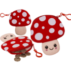 Porte-monnaie en peluche, champignon kawaii