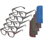 Reading glasses with plastic frame, 5 strengths,