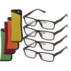 Reading glasses with plastic frame, 5 strengths,