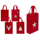 Red gift bag, X-mas Greetings, felt material,