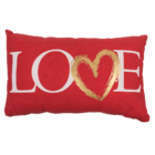 Red coloured decoration cushion, Love,