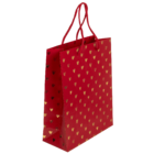 Red coloured paper gift bag, Shiny Hearts,