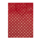 Red coloured paper gift bag, Shiny Hearts,