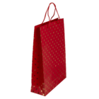 Red coloured paper gift bag, Shiny Hearts,