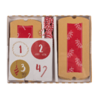 Red/nature coloured advent calender,