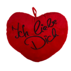 Red plush heart, Ich liebe Dich,