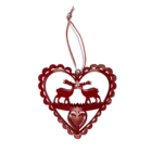 Red/white metal deco hanger (Heart,