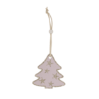 Rose colored wooden christmas hanger,