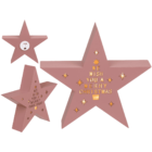 Rose colored wooden standing star with LED,