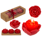 Rote Kerze, Rose, 3er Set,