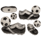 Salt& pepper shaker, football & shoe, with magnet,