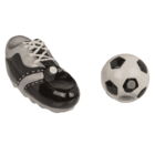 Salt& pepper shaker, football & shoe, with magnet,