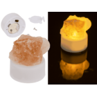 Salt crystal with LED tea light, 4 x 2 cm,