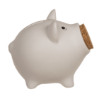 Saving bank, pig with corc closing nose,