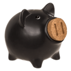 Saving bank, pig with corc closing nose,